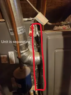 an AC system that is not properly sealed